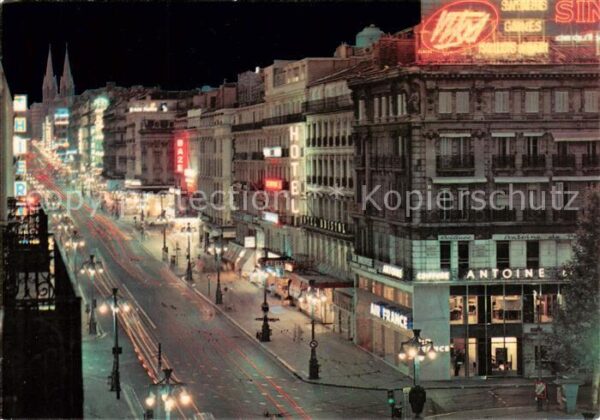 Marseille 13 La Canebiere la nuit demeure petllante