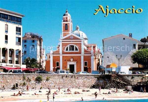Ajaccio Corse 2A La cathedrale et la plage St Francois