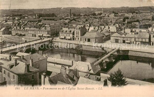 Le Mans Sarthe Panorama vu de l’Eglise Saint Benoit