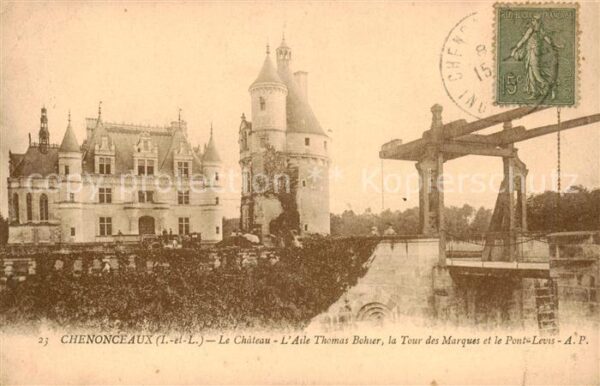 Chenonceaux 37 Indre et Loire Le Chateau L’Aile Thomas Bohier la Tour