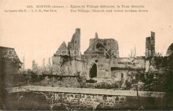 Soupir 02 Aisne Eglise et Village defonces la Tour demo