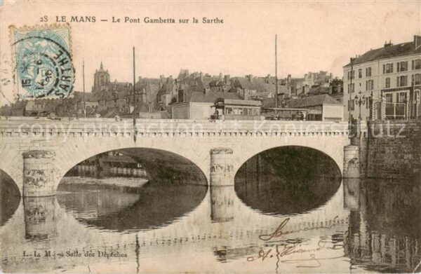 Le Mans Sarthe Le Pont Gambetta sur la Sarthe