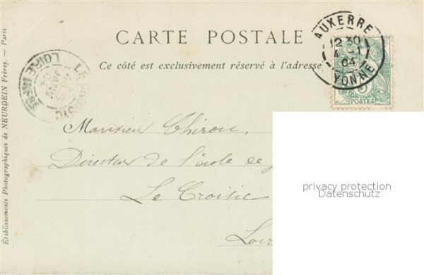 Auxerre 89 Statue de Fourier et Tour de l_Horloge – Bild 2