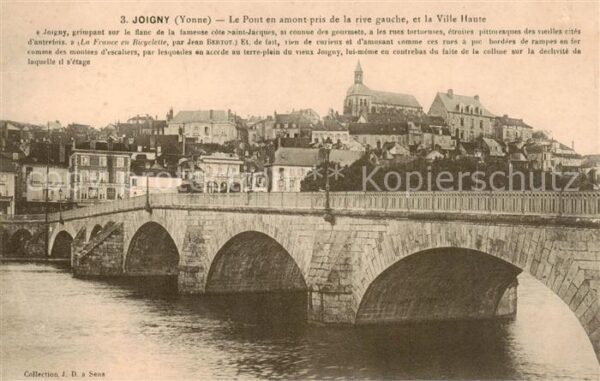 Joigny 89 Yonne La Pont en amont pris de la rive gauche