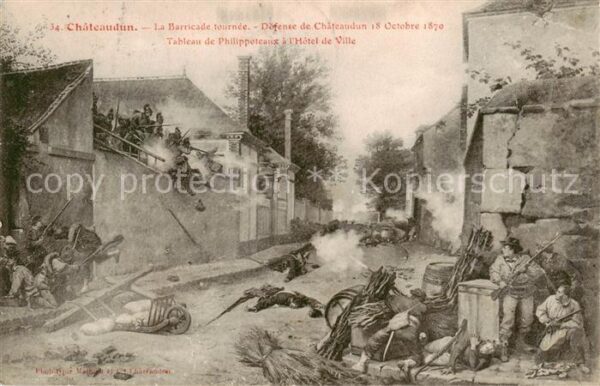 Chateaudun 28 Eure-et-Loir La Barricade tournee Defense de Chateau