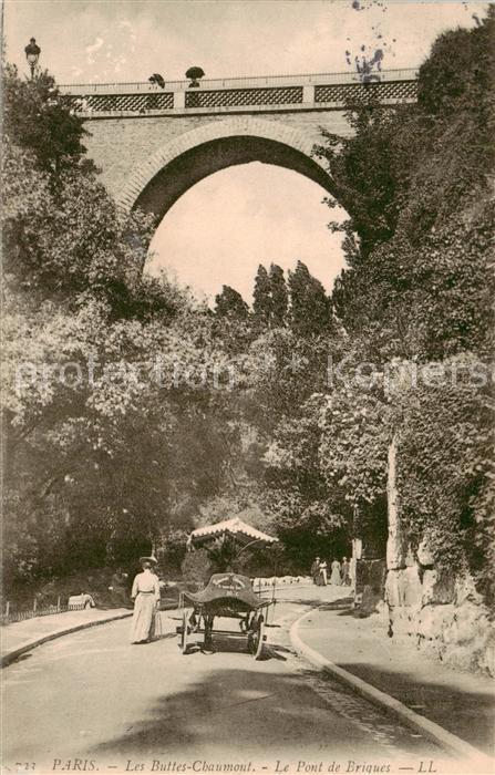 Paris 75 Les Buttes Chaumont Le Pont de Brigues
