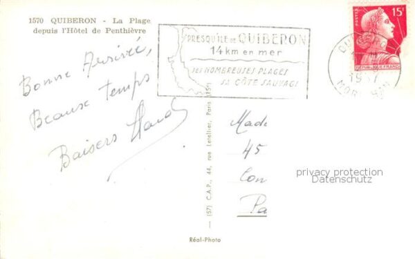 Quiberon 56 Morbihan La Plage depuis l’Hotel de Penthievre – Bild 2