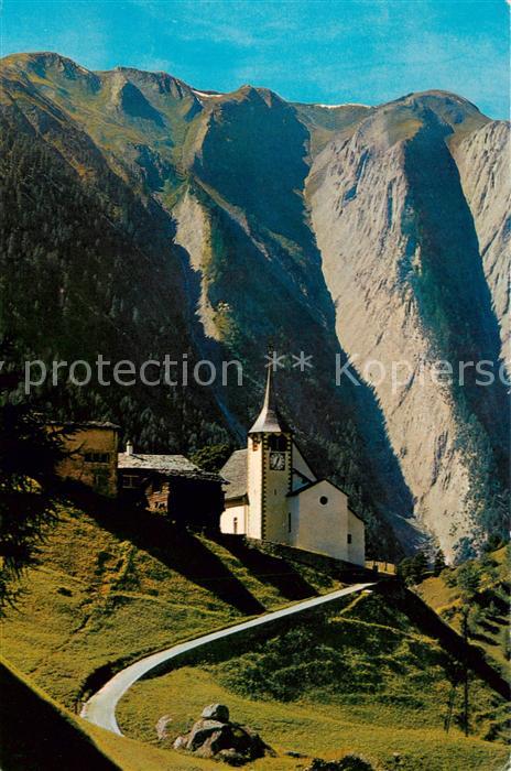 Binn Kirche mit Breithorn