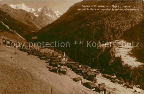 Ayer  Sierre VS Vallee d’Anniviers Vue sur le Rothorn M