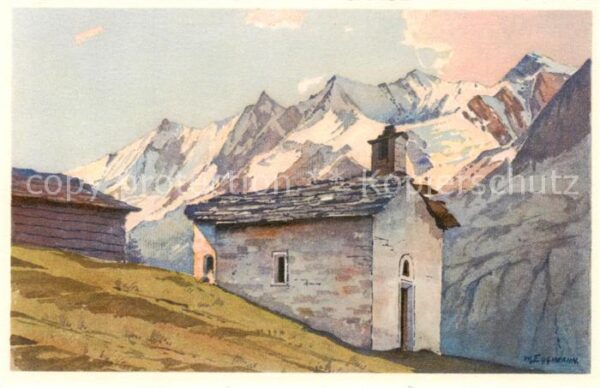 Saas-Fee VS Bergkapelle Triftalp mit Mischabelgrupp