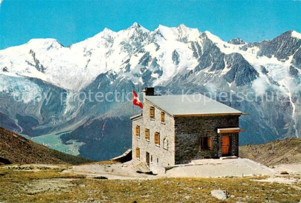 Weissmieshuette 2726m Saastal VS mit Alphubel Täschhorn Dom Südlenz und