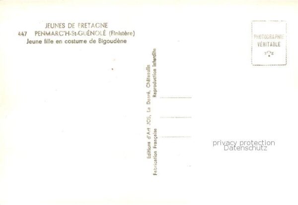 St-Guenole Jeune fille en costume de Bigoudene – Bild 2