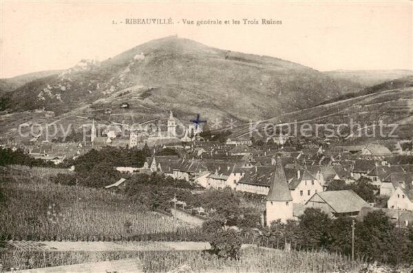 Ribeauville Haut Rhin Alsace 68 Vue generale et les Trois Ruines