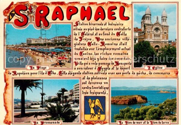 St-Raphael 83 Var La Plage La Promenade L’Eglise Le Lion