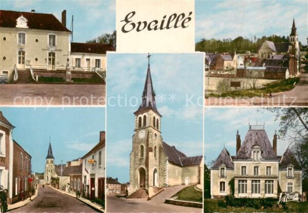 Evaille La poste Vue generale La rue principale