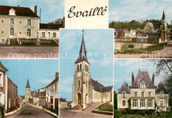 Evaille La poste Vue generale La rue principale