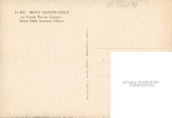 Mont-Sainte-Odile Mont-Ste-Odile 67 La Facade Est du Couvent Sainte Odile b – Bild 2