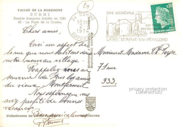Domme 24 Dordogne Bastide francaise fondee en 1281 La Por – Bild 2