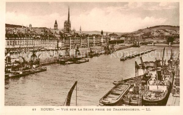 Rouen 76 Vue sur la Seine prise du Transbordeur