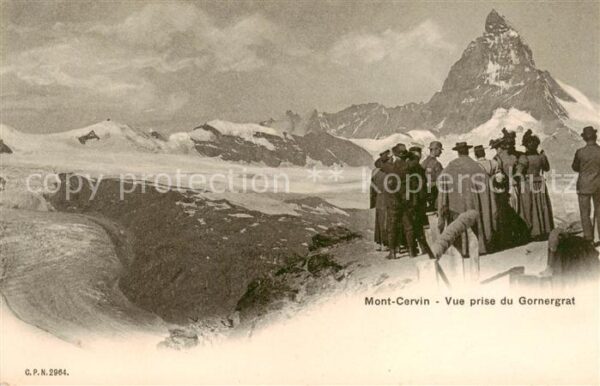 Mont-Cervin Matterhorn 4478m VS Vue prise du Gornergrat