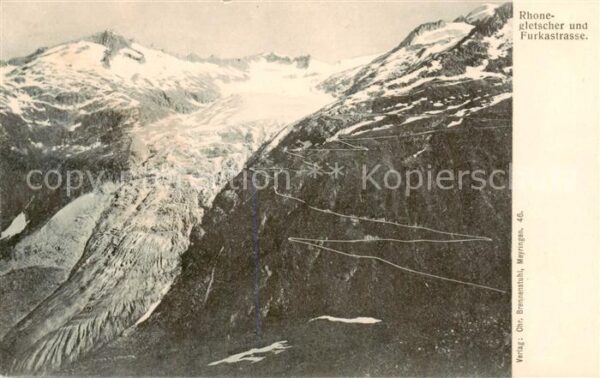 Rhonegletscher Glacier du Rhone VS mit Furkastrasse