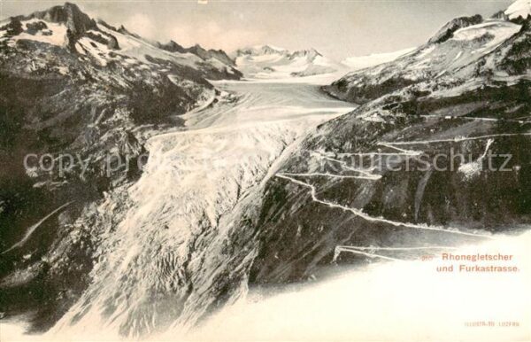 Rhonegletscher Glacier du Rhone VS mit Furkastrasse