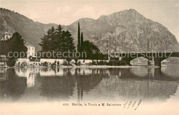 Melide Lago di Lugano La Punte e Monte Salvatore