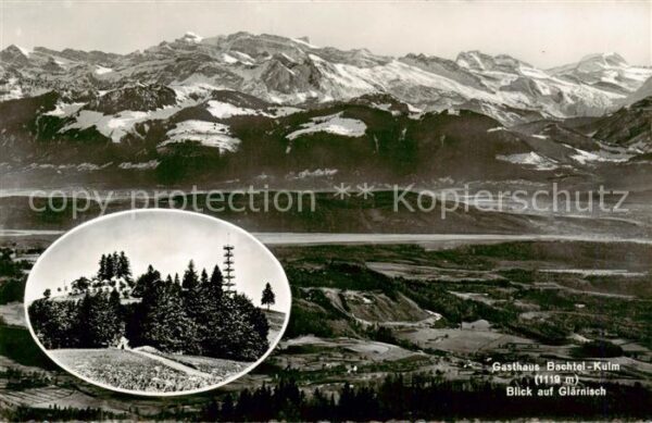 Bachtel  Kulm ZH Gasthaus Bachtel Kulm mit Glärnischblic