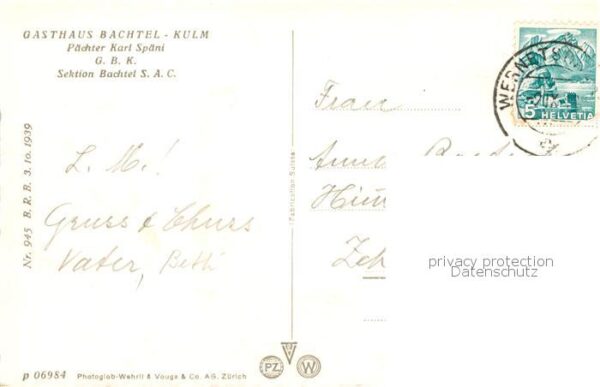 Bachtel  Kulm ZH Gasthaus Bachtel Kulm mit Glärnischblic – Bild 2