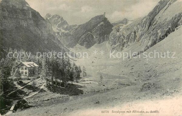 Seealpsee Saentis IR mit Altmann und Säntis