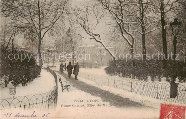 Lyon France Place Carnot Effet de Neige