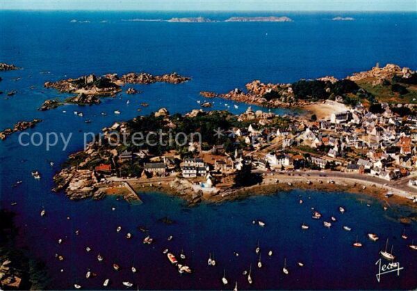 Ploumanach Tregastel Vue generale aerienne du port