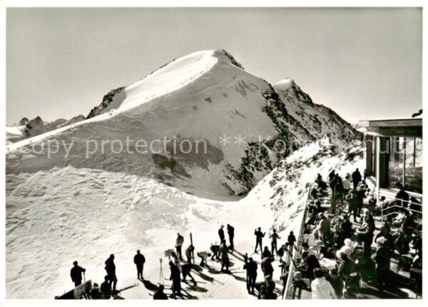 Corvatsch Silvaplana GR Bergrestaurant mit Piz Murtel und Piz C