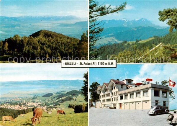 St Anton 1121m Gais AI Gasthaus Pension Rössli Aussichtsterras