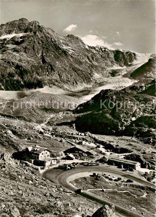 Sustenpass 2262m BE mit Steingletscher und Hotel Steinglets