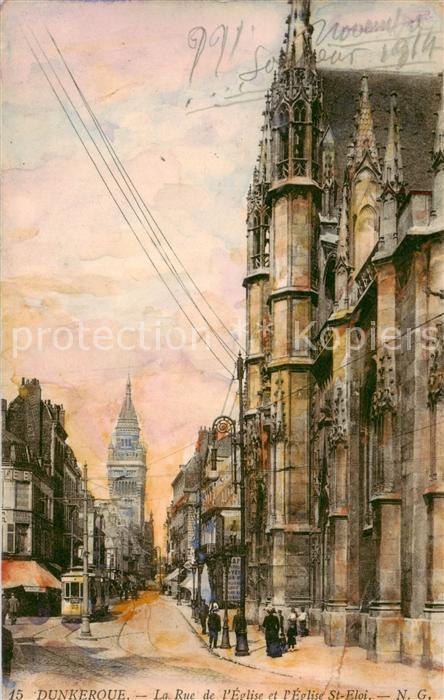 Dunkerque Duenkirchen Dunkerque La Rue de l’Eglise et l’Eglis
