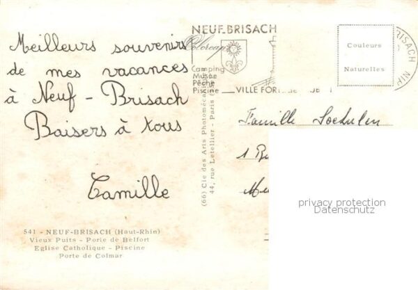 Neuf-Brisach Neu-Breisach Vieux Puits Porte de Belfort Eglise Cat – Bild 2