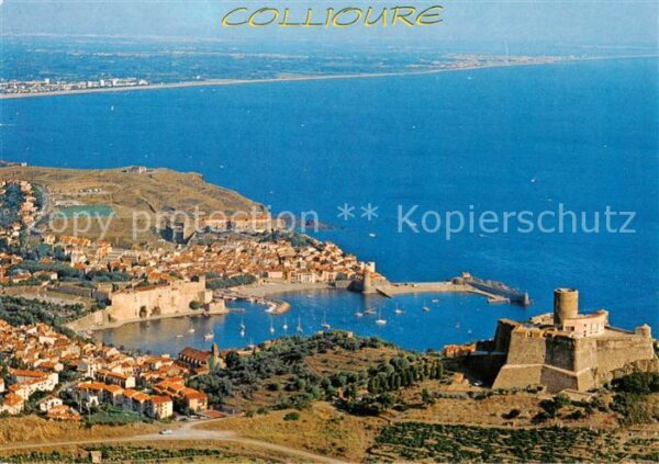 Collioure 66 Pyrenees-Orientales Ville catalane Fort Saint Elme vue aéri
