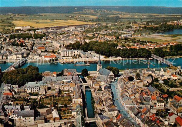 Givet Ardennes Vue aerienne Au premier plan le Petit G