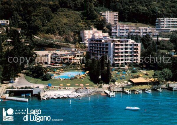 Bissone Lago di Lugano TI Hotel Lago di Lugano Fliegeraufnahme