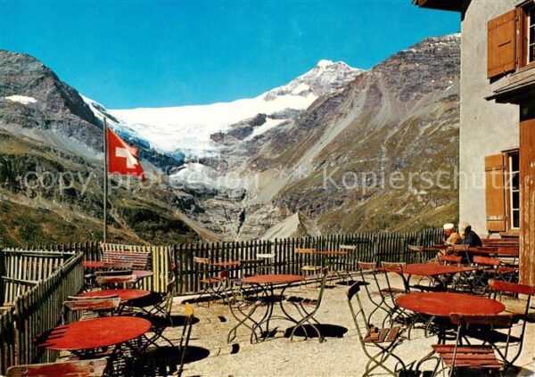 Alp Gruem Restaurant Belvedere mit Palügletscher