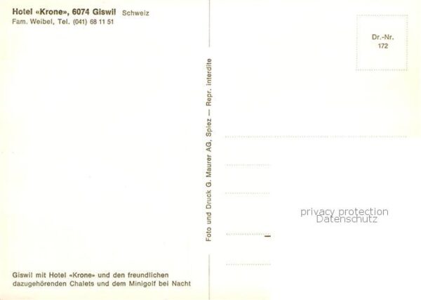 Giswil Giswyl OW Hotel Krone Teilansichten Panorama Schw – Bild 2