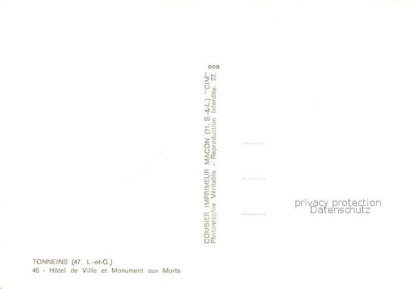 Tonneins 47 Lot-et-Garonne Hotel de Ville et Monument aux Morts – Bild 2
