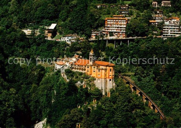 Orselina TI Madonna del Sasso Fliegeraufnahme
