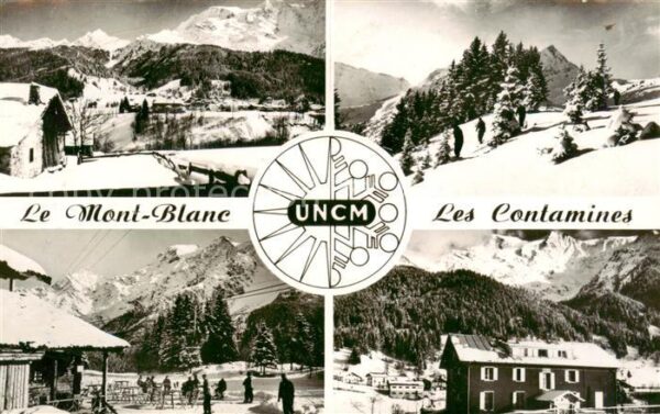 Les Contamines-Montjoie 74 Haute-Savoie Mont Blanc Skieurs Chalet en hiver