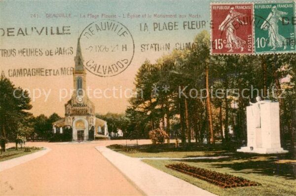 Deauville-sur-Mer La Plage Fleurie L’Eglise et le Monumen