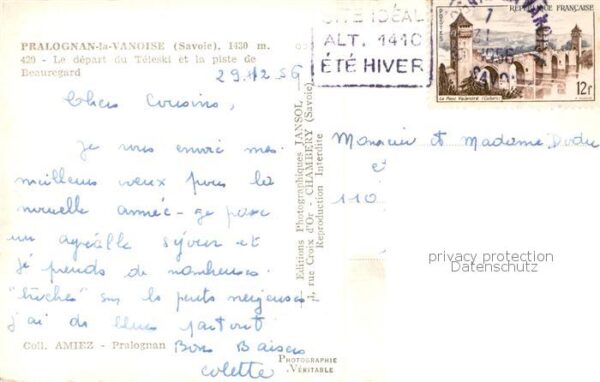 Pralognan-la-Vanoise 73 Savoie Le depart du Teleski et la piste de Bea – Bild 2