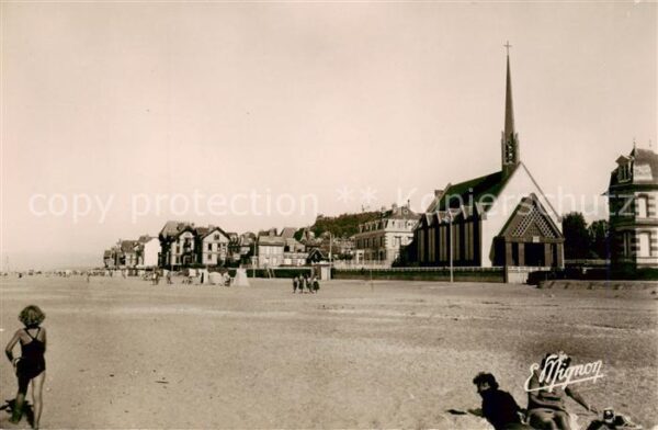 Houlgate 14 Calvados La Plage et le Temple Protestant