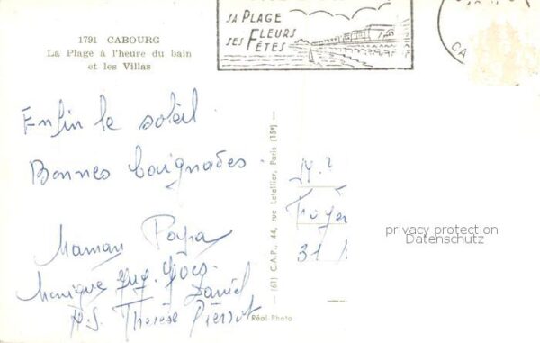 Cabourg 14 Calvados La Plage a l’heure du bain et les Villa – Bild 2