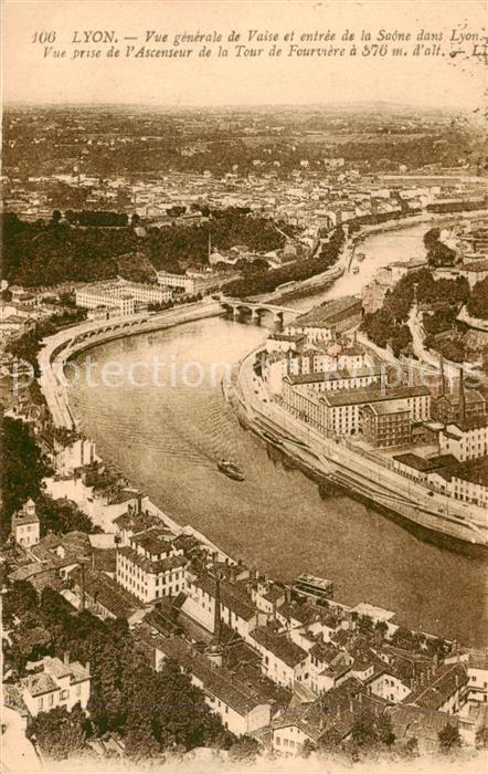 Lyon 69 Rhone Vue Generale de Vaise la Saône vue pris